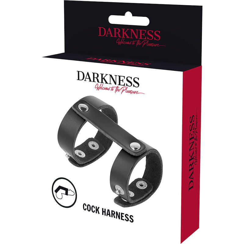 DARKNESS - ANILLO PENE Y TESTICULOS AJUSTABLE LEATHER - Sensuana.es