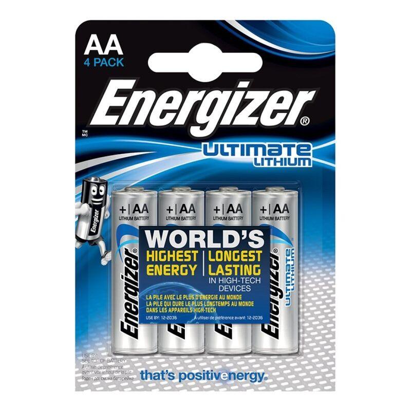 ENERGIZER - ULTIMATE LITHIUM LITHIUM BATTERY AA L91 LR6 1.5V BLISTER*4