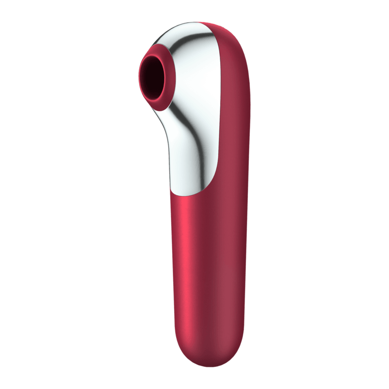 SATISFYER - DUAL LOVE VIBRATOR AND SUCKER WITH RED PULSED AIR