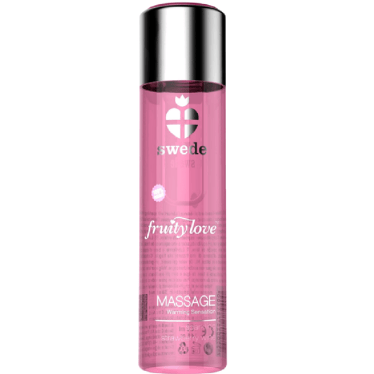 SWEDE - FRUITY LOVE ACEITE EFECTO CALOR FRESAS CON CHAMPAGNE 120 ML - Sensuana.es