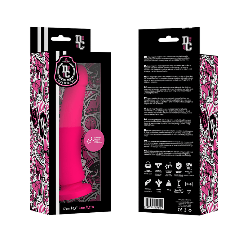 DELTA CLUB - TOYS DILDO ROSA SILICONA MEDICA 17 CM -O- 3 CM - Sensuana.es