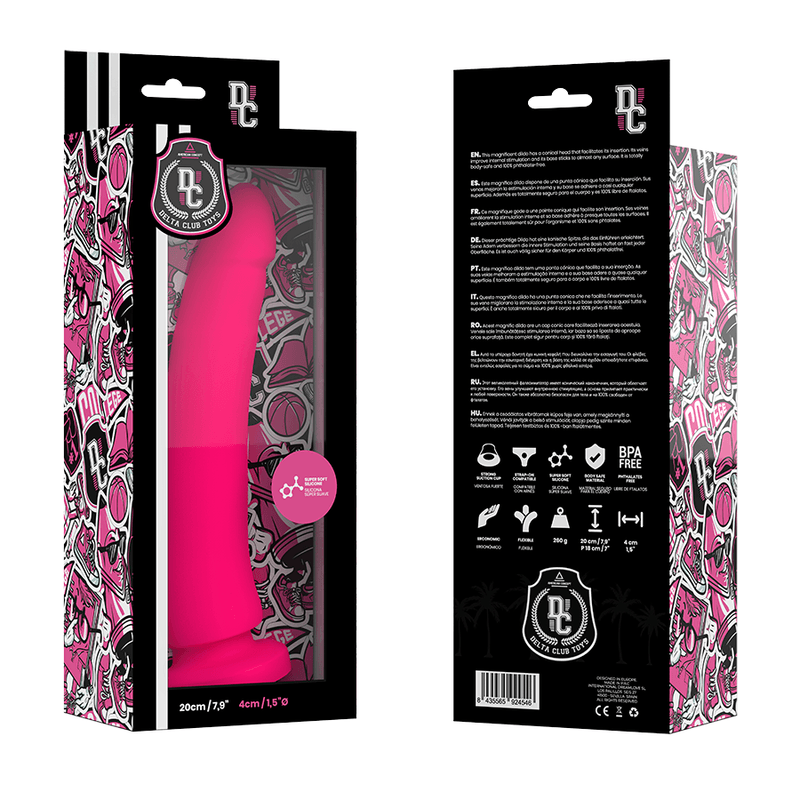 DELTA CLUB - TOYS DILDO ROSA SILICONA MEDICA 20 CM -O- 4 CM - Sensuana.es