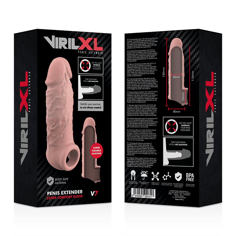 VIRILXL - EXTENSION DE PENE LIQUID SILICONE V7 NATURAL - Sensuana.es