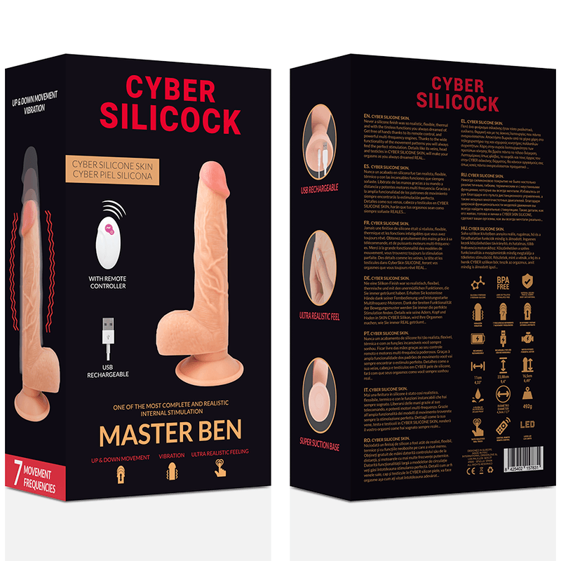 CYBER SILICOCK - REALISTICO CONTROL REMOTO MASTER BEN 23.88 CM -O- 4.3 CM - Sensuana.es