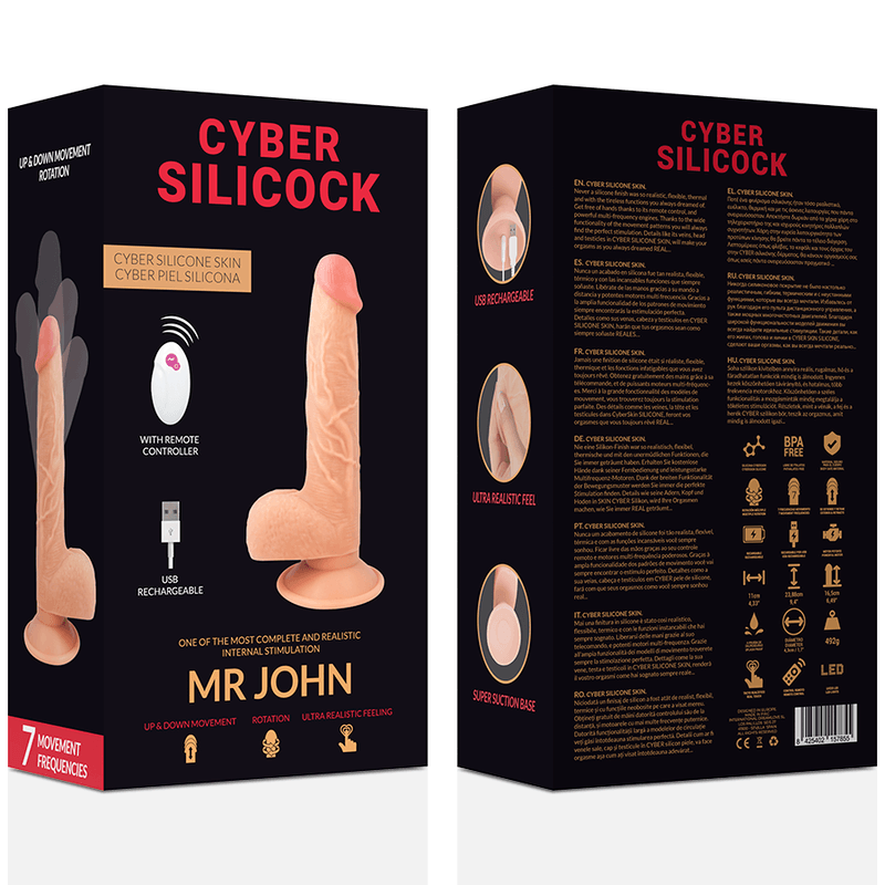 CYBER SILICOCK - REALISTICO CONTROL REMOTO MR JOHN 23.88 CM -O- 4.3 CM - Sensuana.es