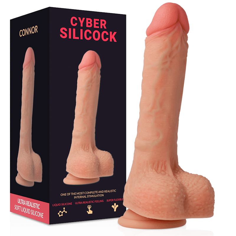 CYBER SILICOCK - CONNOR REALISTICO SILICONA LIQUIDA 20.5 CM -O- 3.7 CM - Sensuana.es